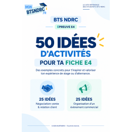 50 idées d'activités pour les fiches E4 BTS NDRC